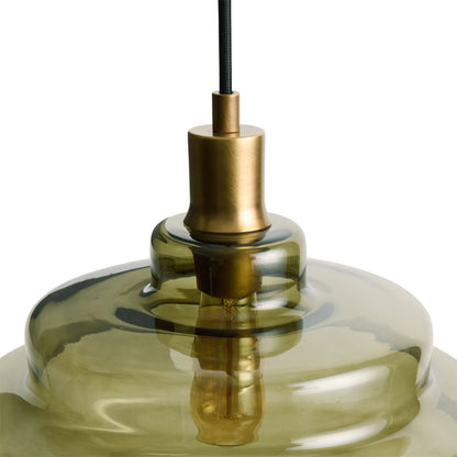 Yves Contemporary Tiered Green Glass Pendant Light