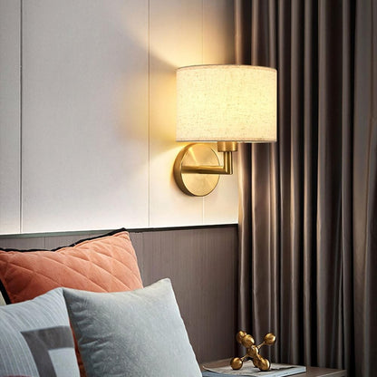 Delena Linen Drum Shade Wall Sconce