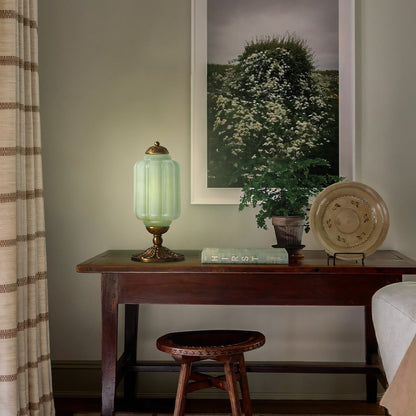 Nexos French Retro Cream Glass Textured Eloise Table Lamp