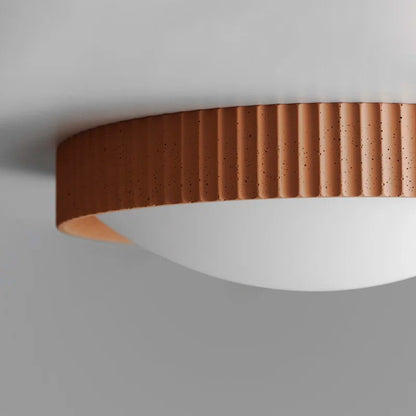 Arnold ‎Minimalist Round Led Fluted Concrete Ceiling Light