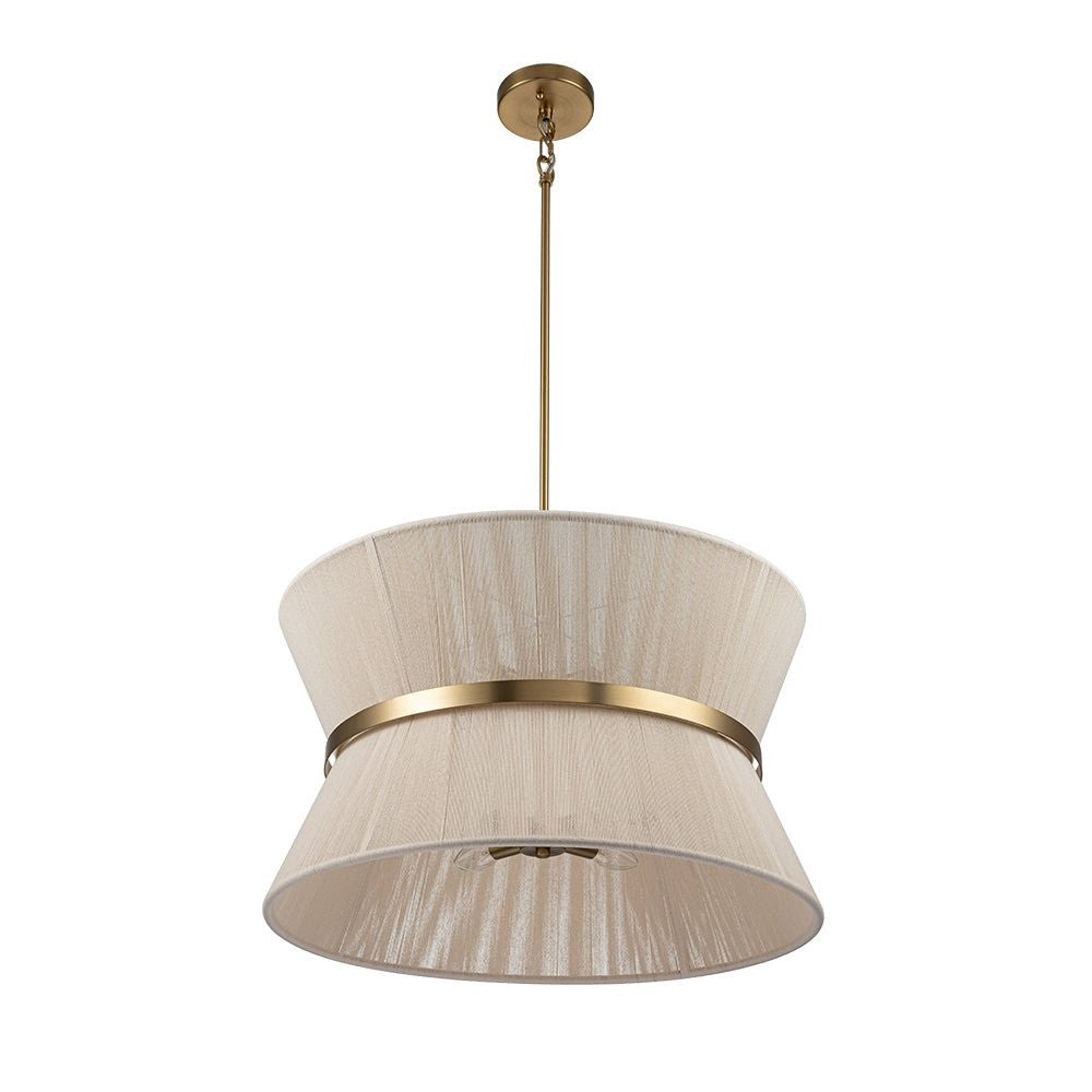 Emily Modern 4 Light Rope Shade Drum Chandelier