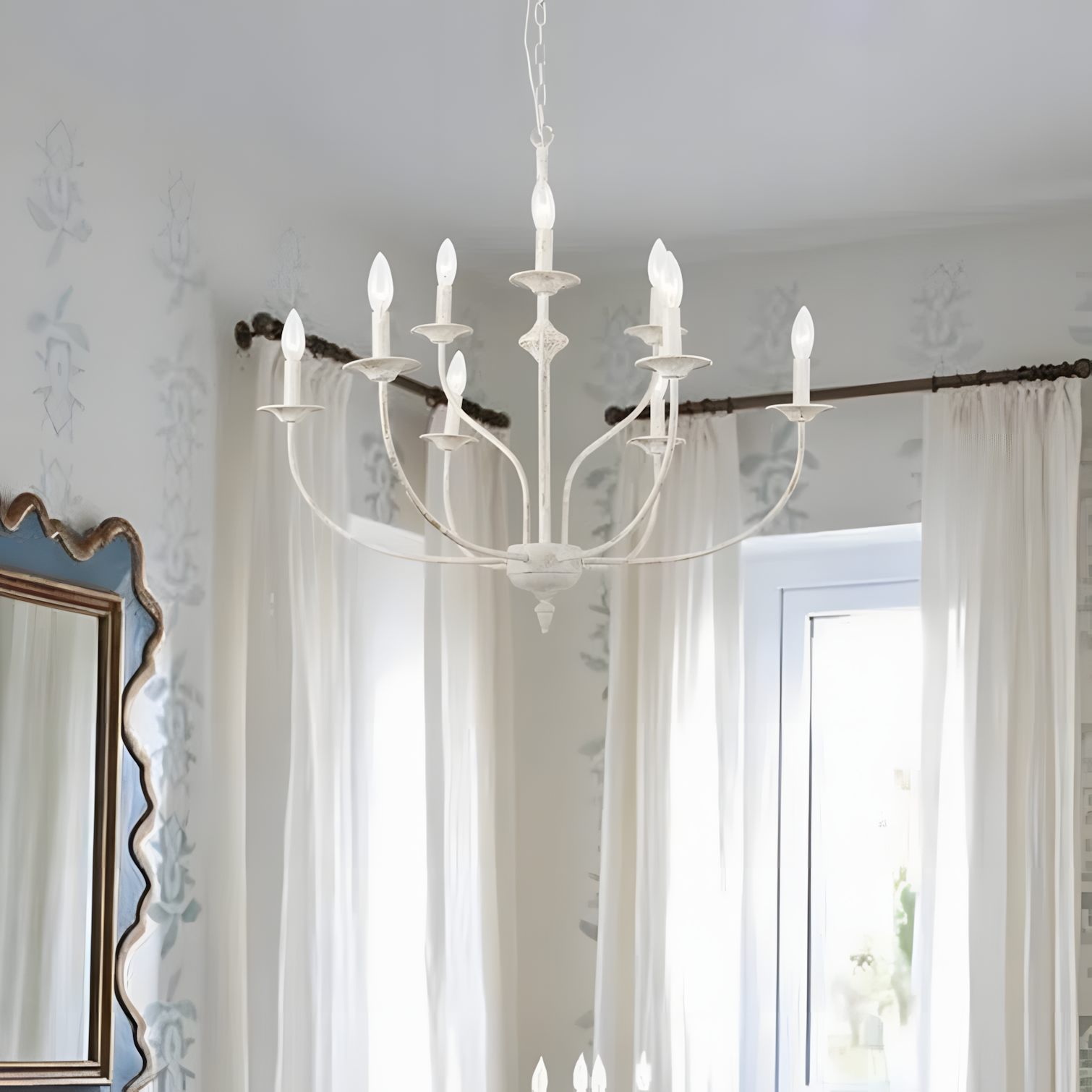 Caelestis Farmhouse 9 Light Metal Chandelier