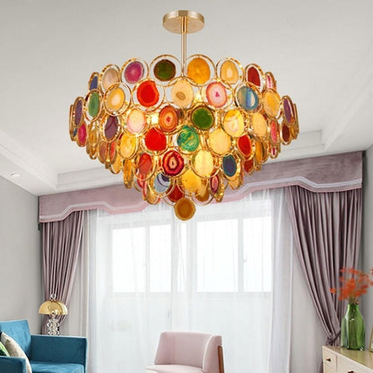 Gideon Slice Agate Tower Chandelier