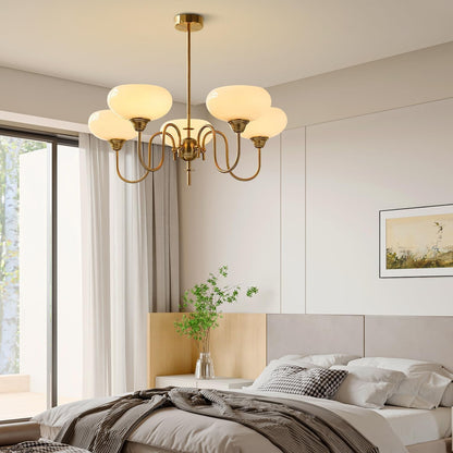Luna Cream White Bubble Glass Chandelier