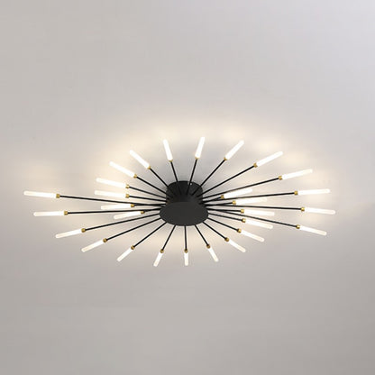 Pranika Modern Sputnik LED Fireworks Semi Flush Mount Ceiling Light