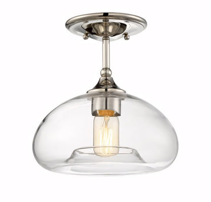 Thyran Farmhouse Small Globe Clear Glass Flush Mount Ceiling Light