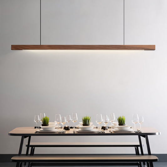 Quorix Log Style Wood Led Linear Pendant Light With Remote Control