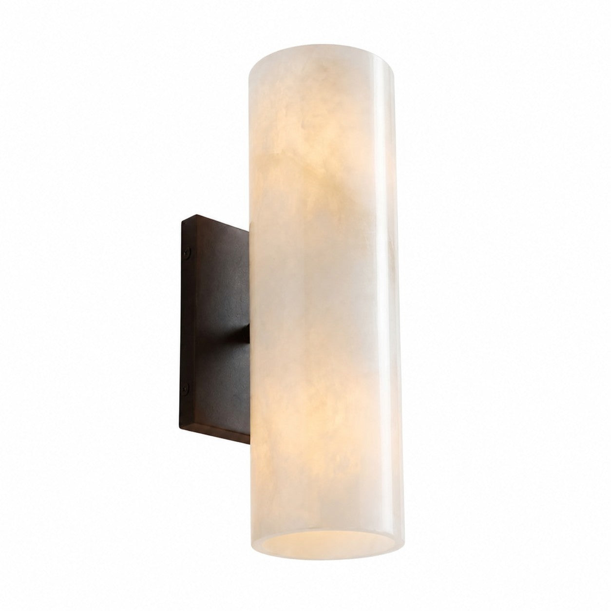 Yorix Alabaster Tube Bronze Finish Wall Sconce
