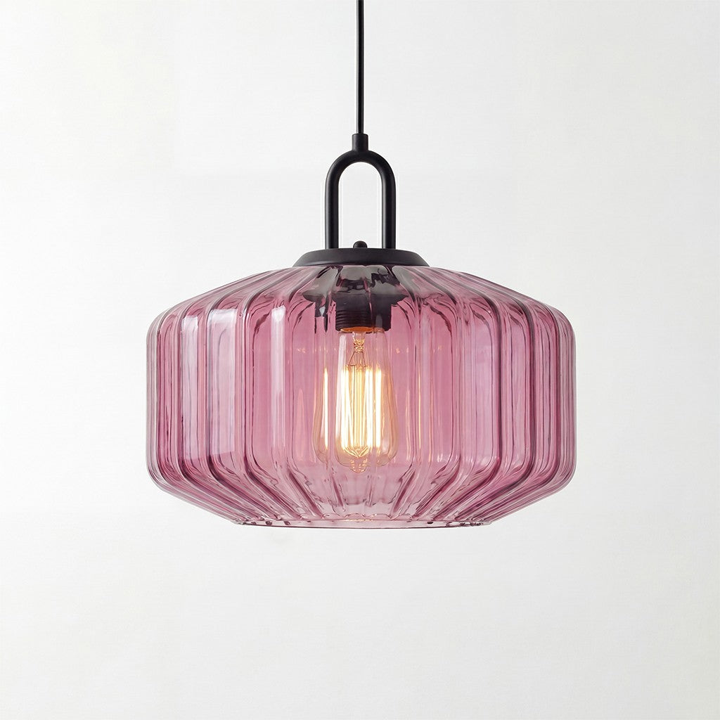 Ivan Vintage Handmade Striped Glass Pendant Light