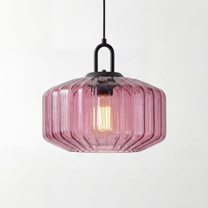 Ivan Vintage Handmade Striped Glass Pendant Light