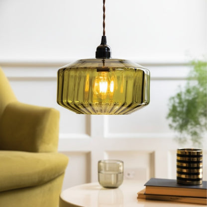 Ivan Vintage Handmade Striped Glass Pendant Light