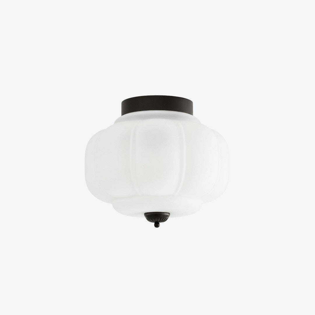 Ozita Retro Milk Glass Semi Flush Mount Eloise Ceiling Light