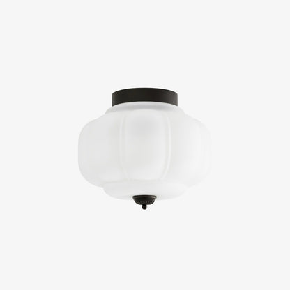 Ozita Retro Milk Glass Semi Flush Mount Eloise Ceiling Light