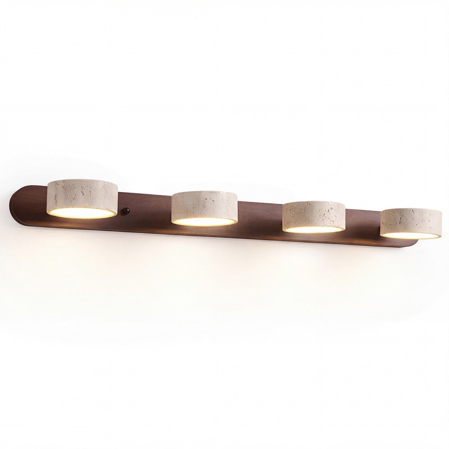 Benjamin Rustic Adjustable Travertine Wood Led Vanity Sconce