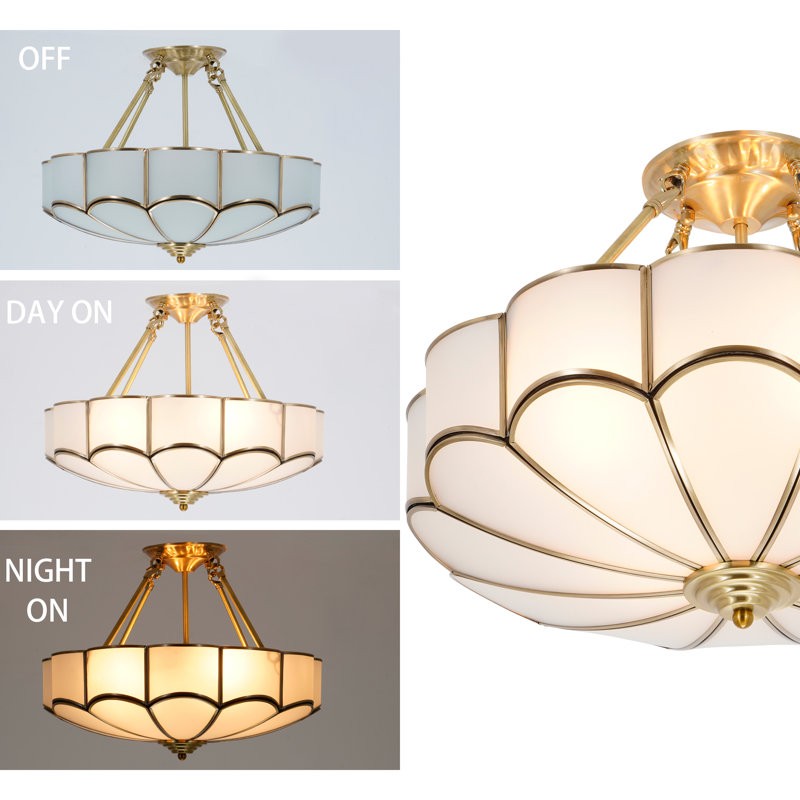 Palmer Retro Acrylic Flower Semi Flush Mount Ceiling Light
