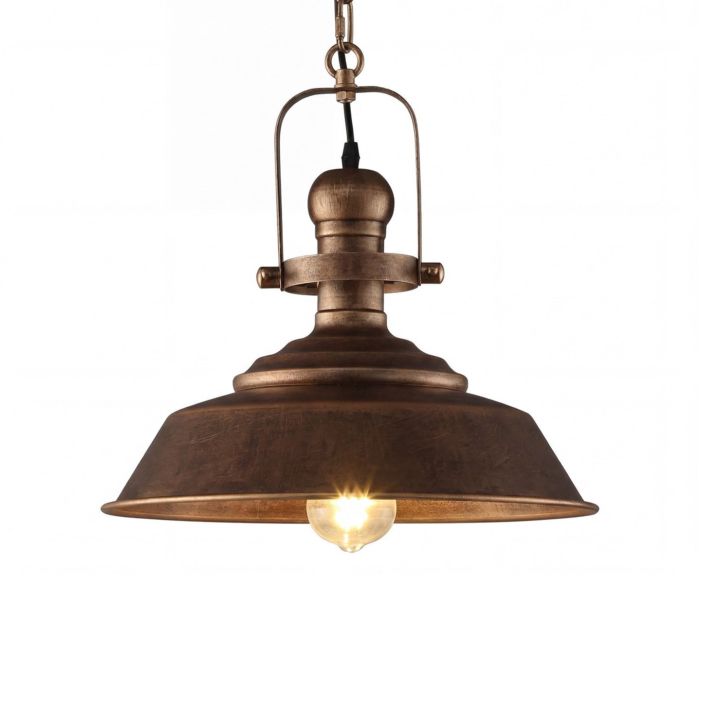 Carmen Industrial Antique Metal Horn Shaped Pendant Light