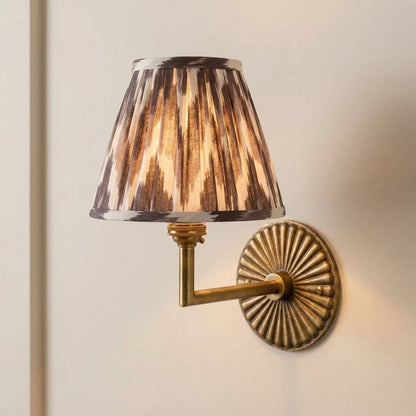 Dimitri Vintage Brass Pleated Fabric Wall Sconce