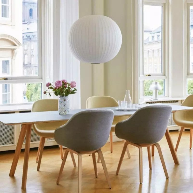 Hayden White Silk Ball Bubble Pendant Light