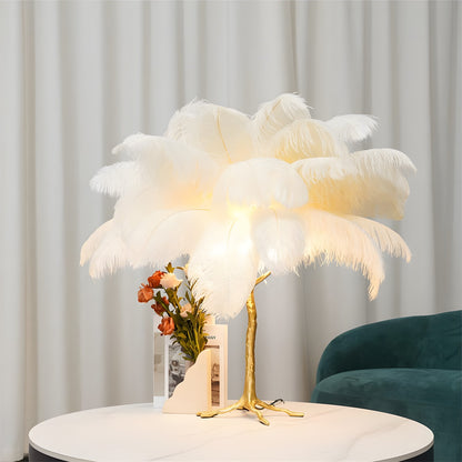 Marco Ostrich Feather Table Lamp