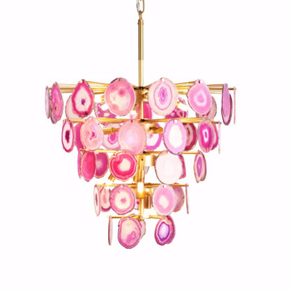 Gideon Slice Agate Tower Chandelier