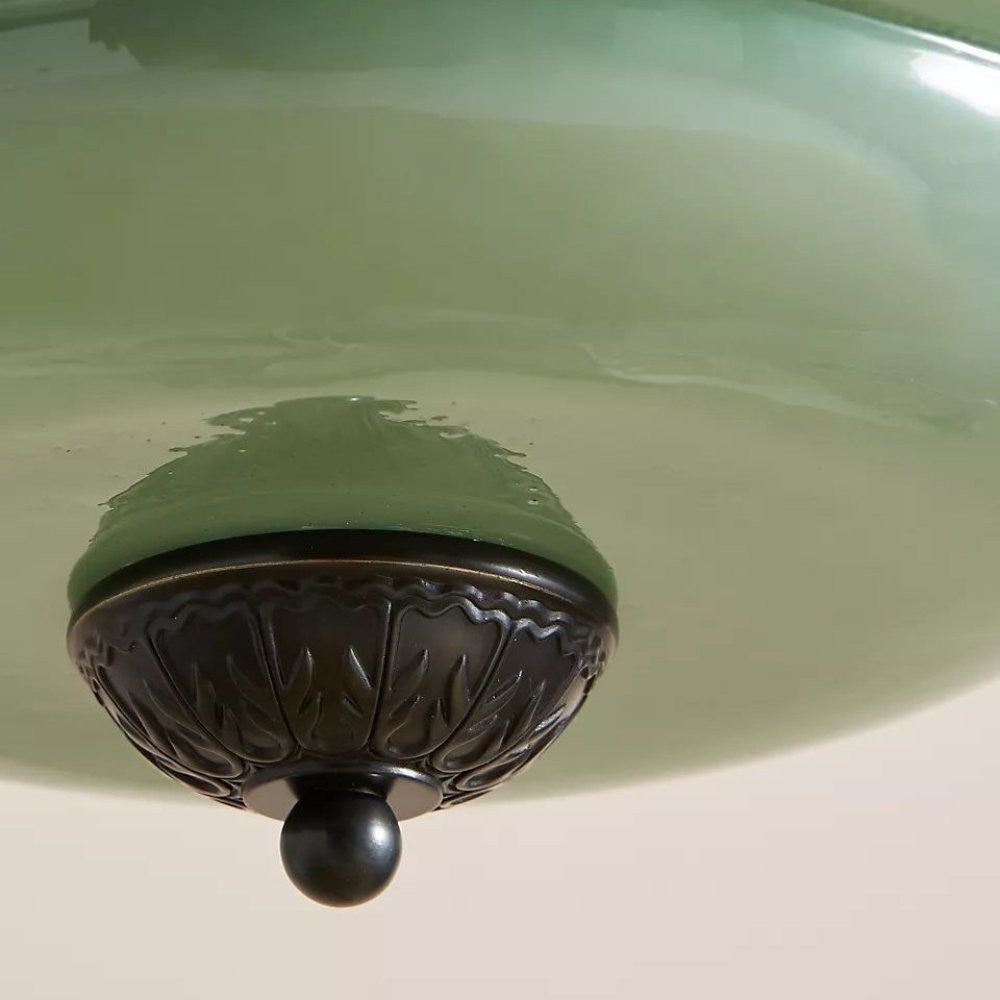 Cyrilith Vintage Milk Glass Oiled Brass Eloise Pendant light