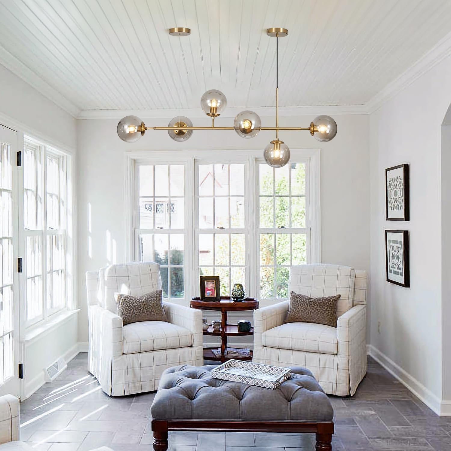 Celestina 6 Light Linear Glass Orb Pendant Light