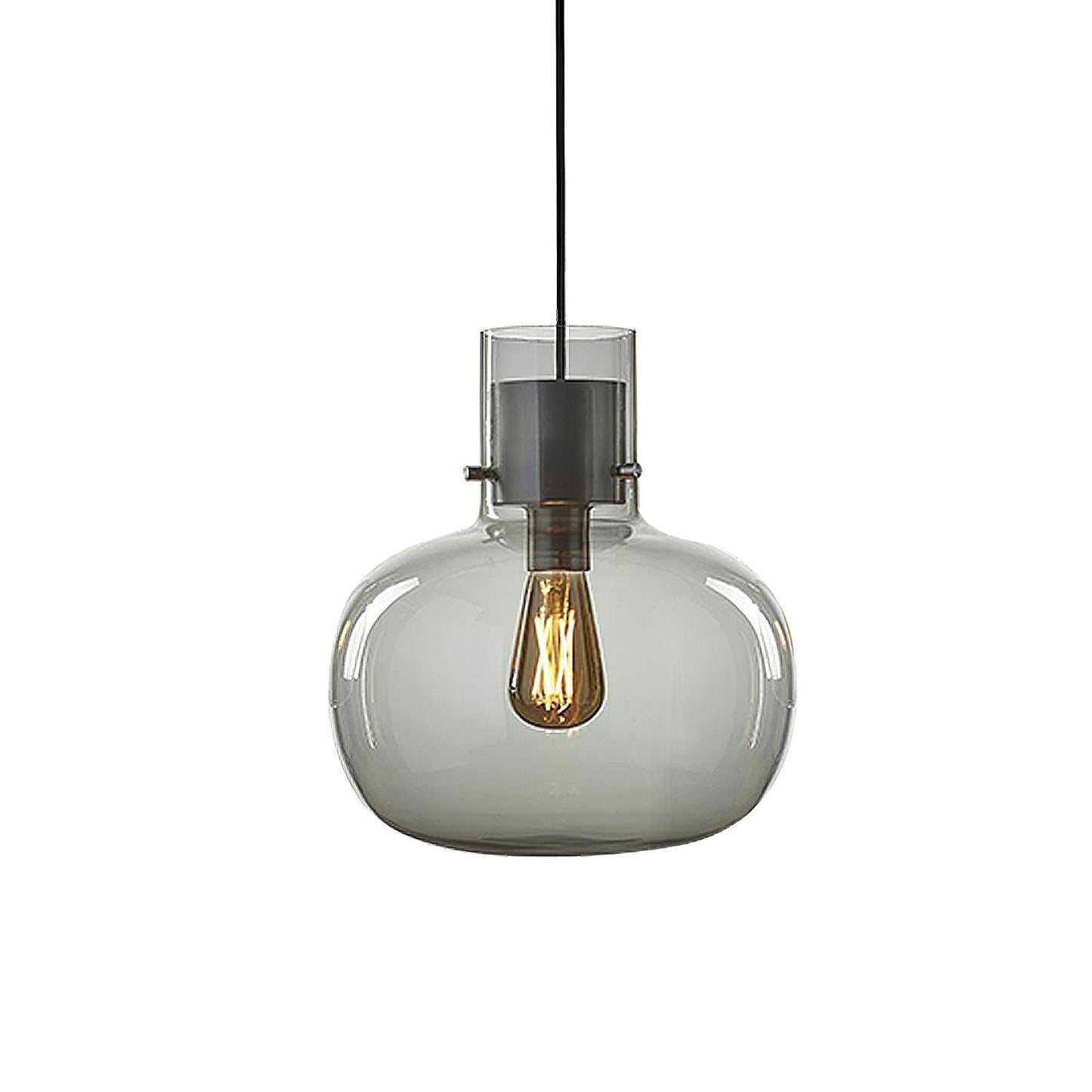 Dravon Minimalist Amber Glass Bottle Pendant Light
