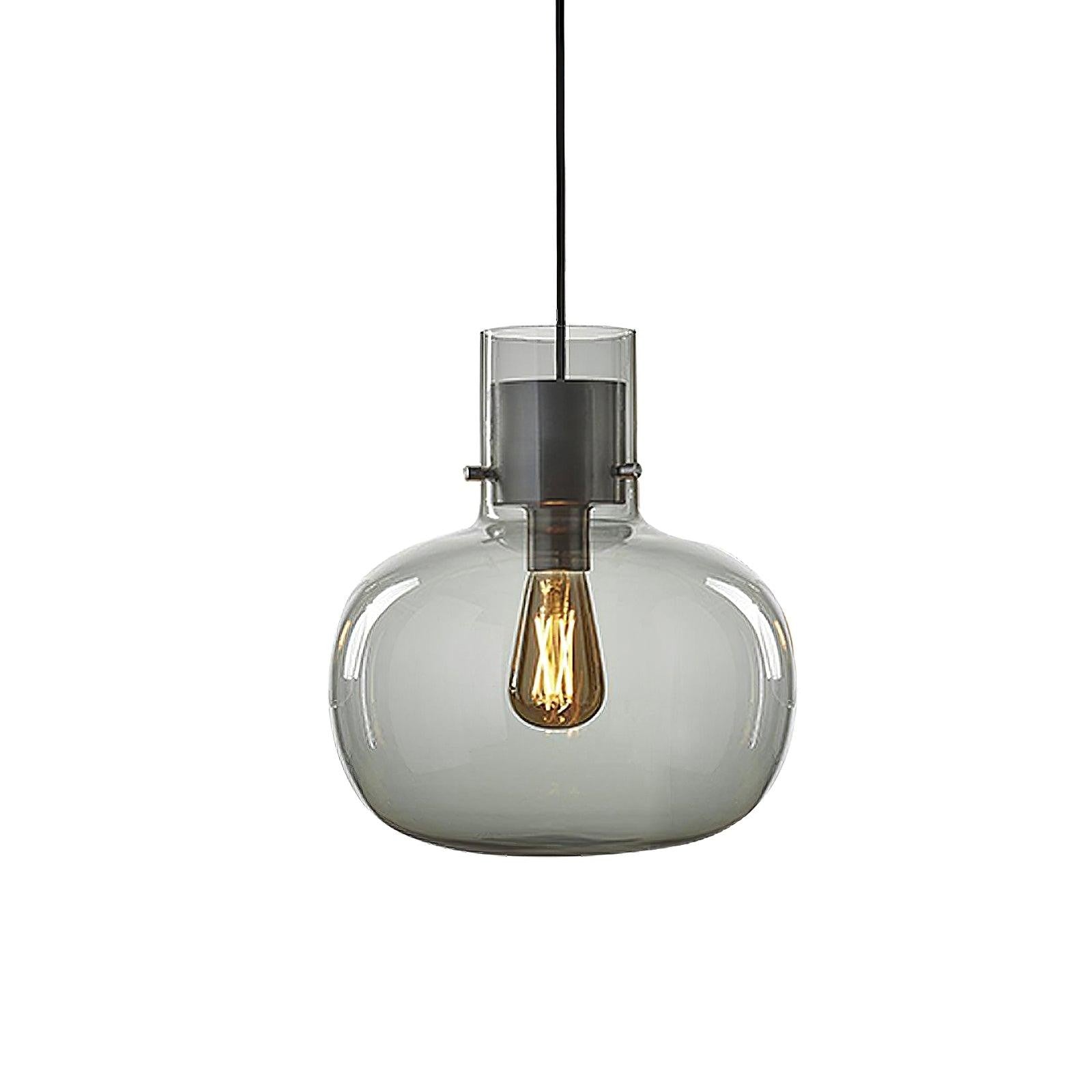 Dravon Minimalist Amber Glass Bottle Pendant Light