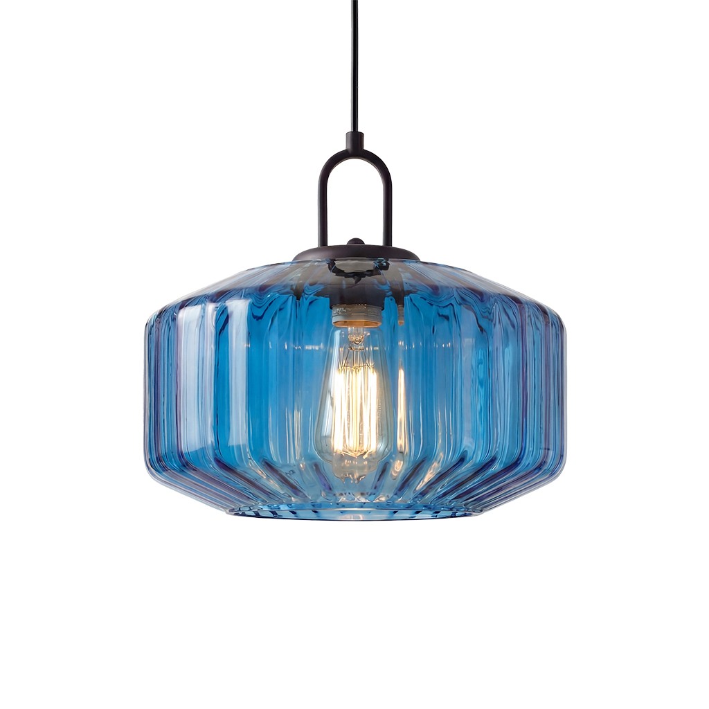 Ivan Vintage Handmade Striped Glass Pendant Light