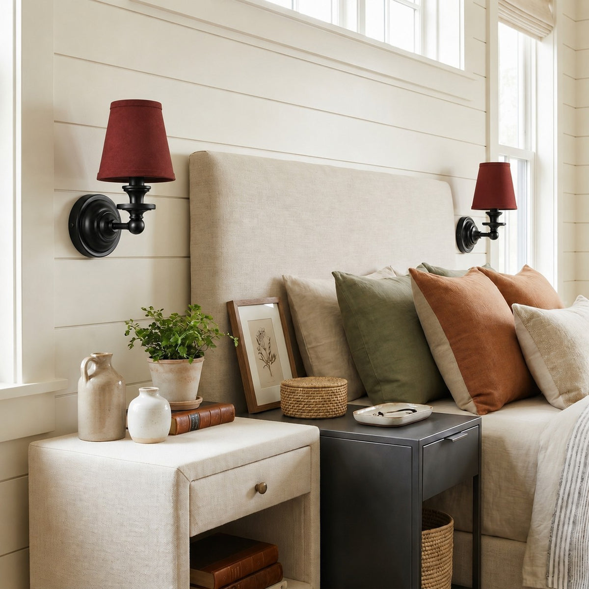Corbin Vintage Color Fabric Wall Sconce