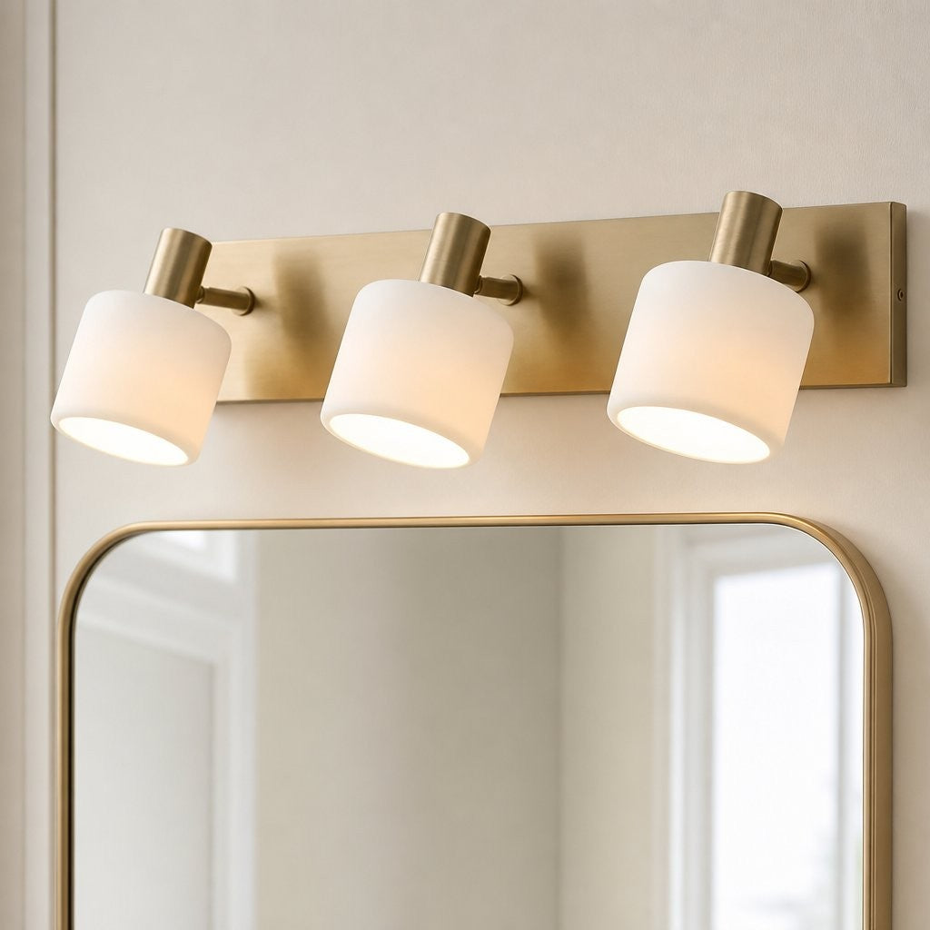 Aura Modern Brass Cylinder Porcelain Wall Sconce