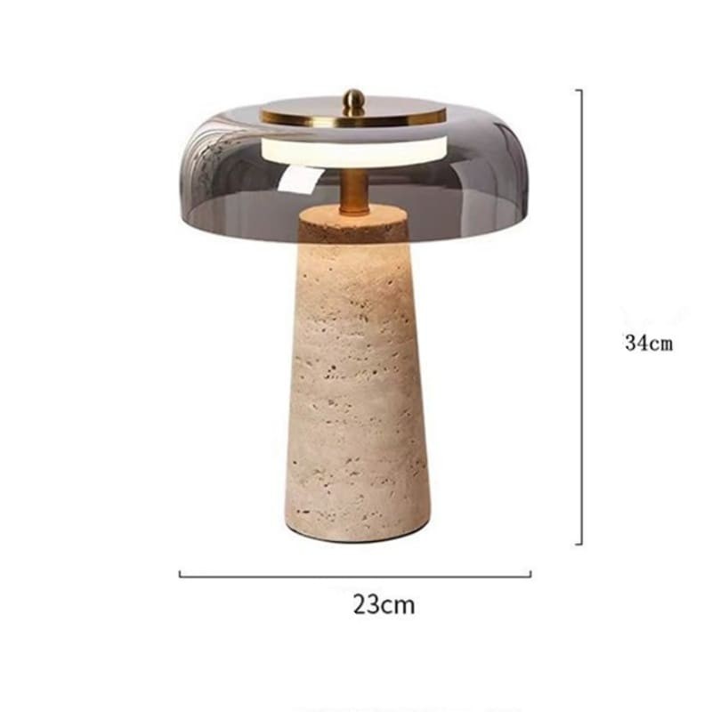 Camryn Nordic Travertine Dome Table Lamp