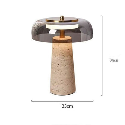 Camryn Nordic Travertine Dome Table Lamp