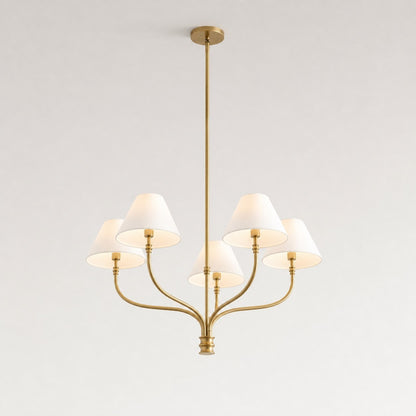 Ashlyn Modern 5/6 Light White Linen Conical Chandelier