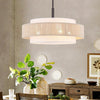 Tim Scandinavian Tiered Fabric Drum Chandelier