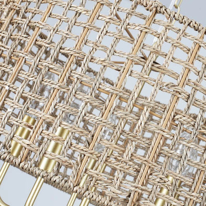 Arlo Bohemian 5 Light Natural Rattan Drum Chandelier