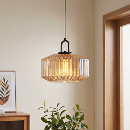 Ivan Vintage Handmade Striped Glass Pendant Light