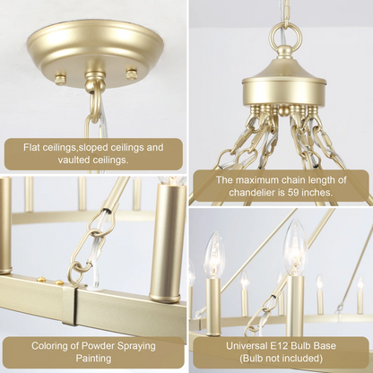 Raeth Farmhouse 24 Lights Wagon Wheel Candle Style Chandelier