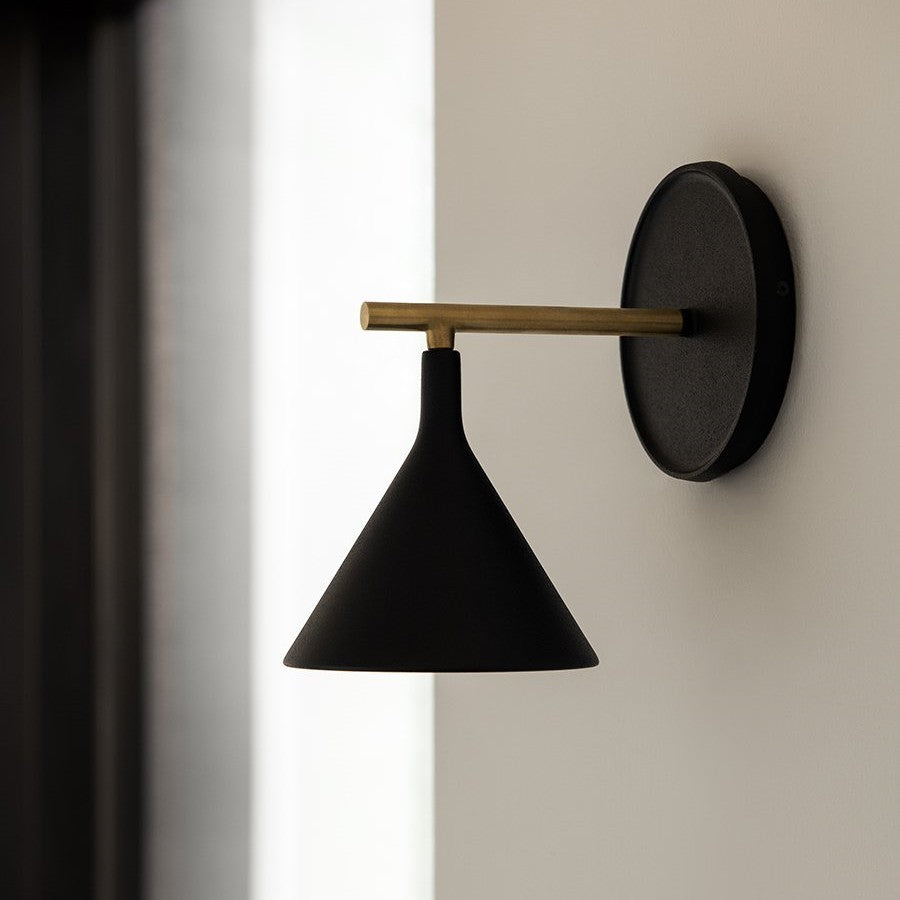 Anoushka ‎Minimalist Black Cast Wall Sconce