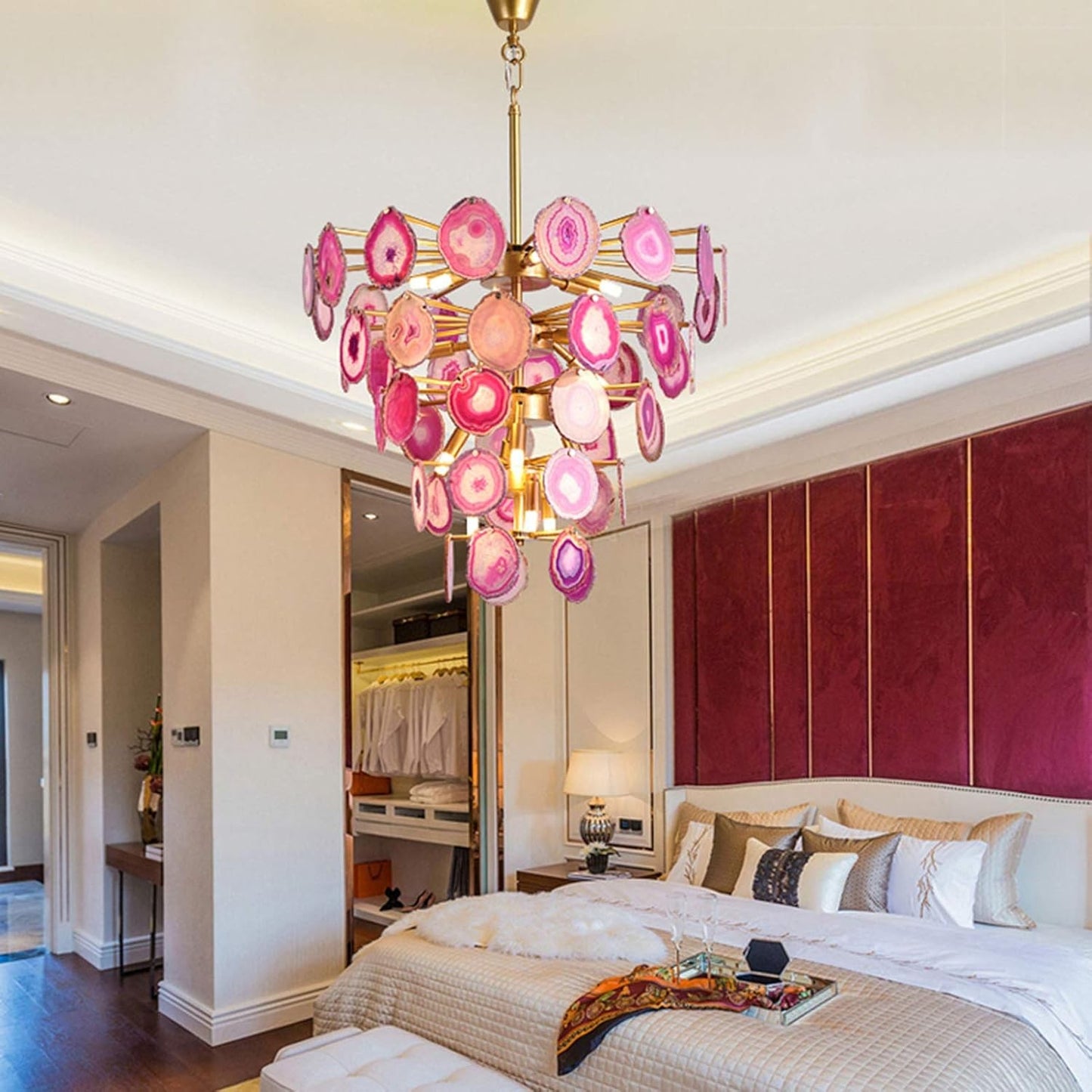 Gideon Slice Agate Tower Chandelier