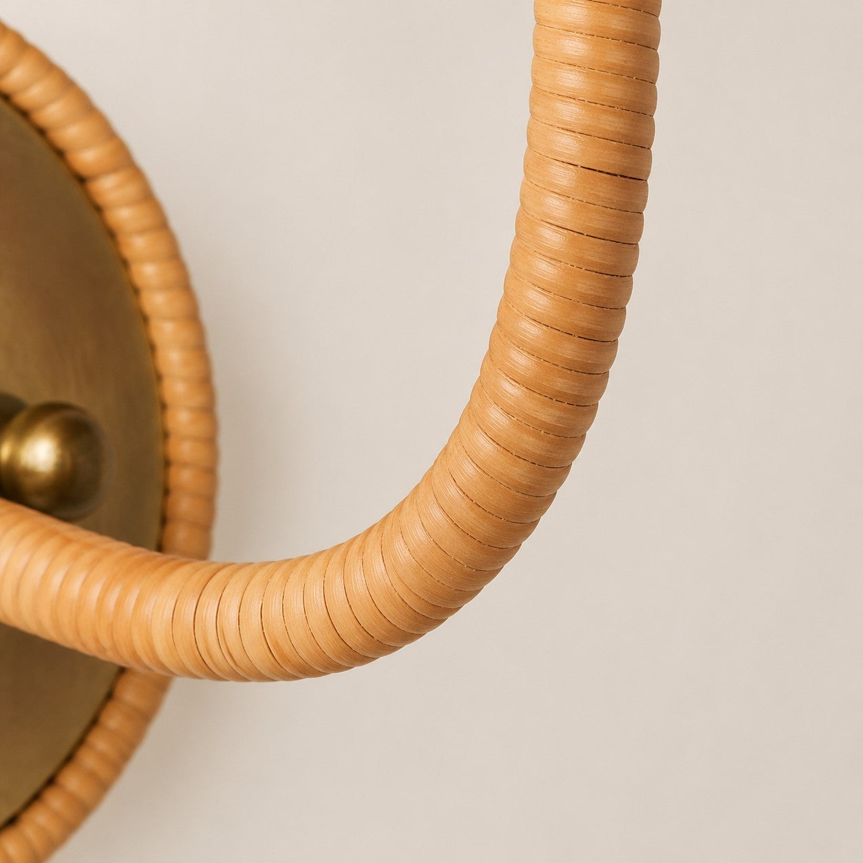 Calmyn Natural Woven Rattan Cone Wall Sconce