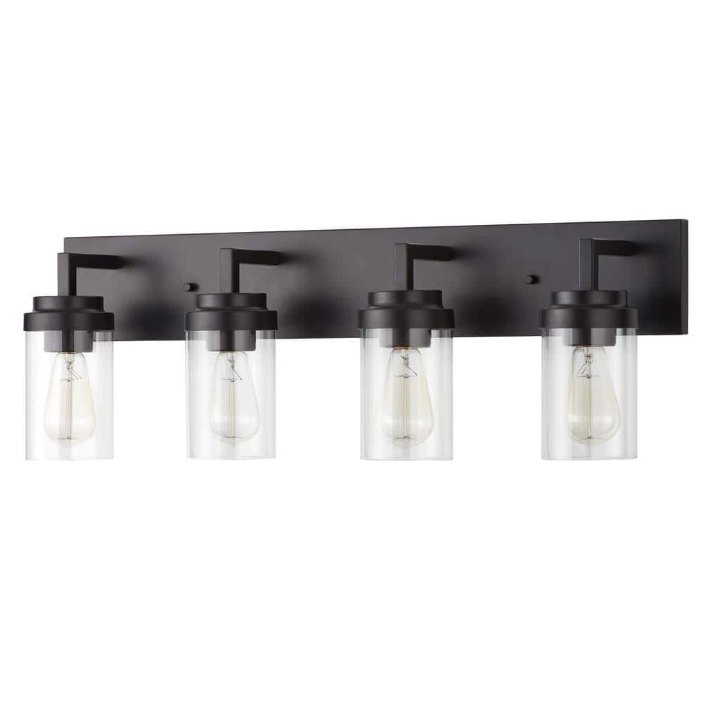 Pyros Farmhouse Clear Glass Cylinder Vanity Wall Light