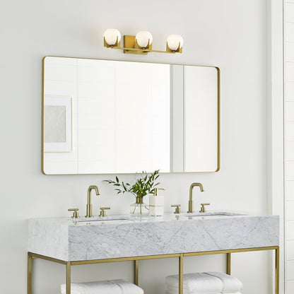 Ron Modern 3-Light White Ball Brass Wall Light