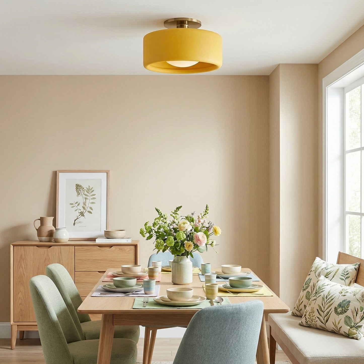 Aura Modern Porcelain Flush Mount Ceiling Light