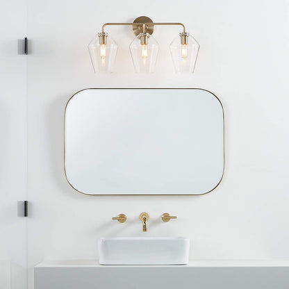 Konig Minimalist 3-Light Brass Glass Wall Light