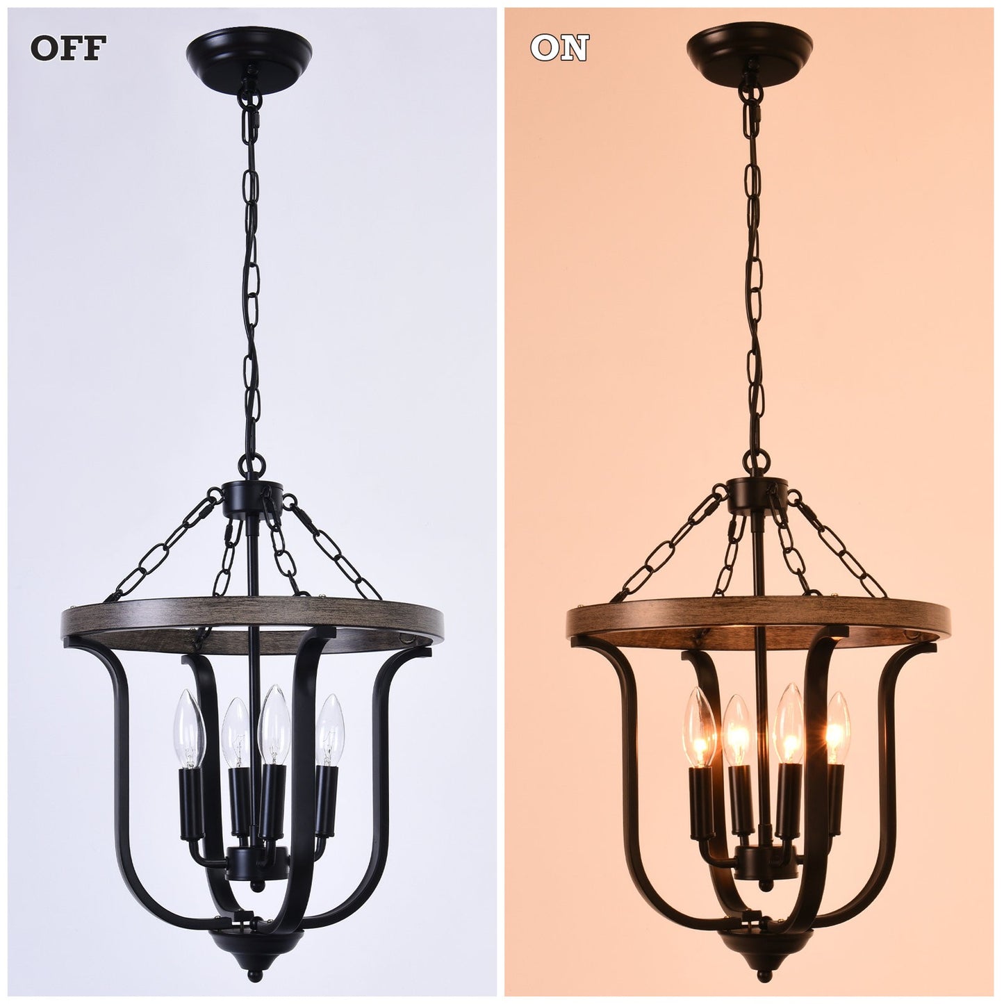 Richardson Industrial Black Wrought Iron Cage Pendant Light