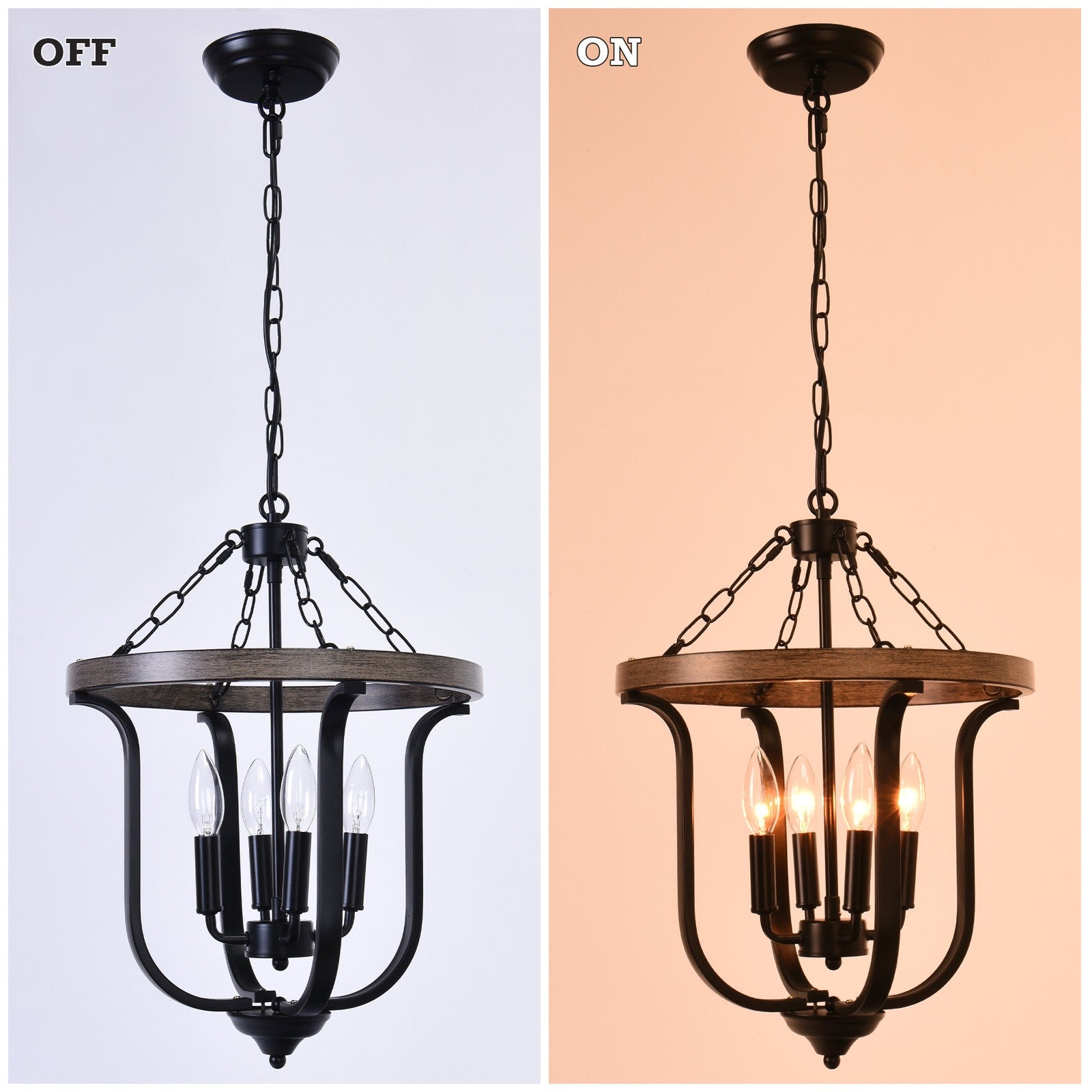Richardson Industrial Black Wrought Iron Cage Pendant Light