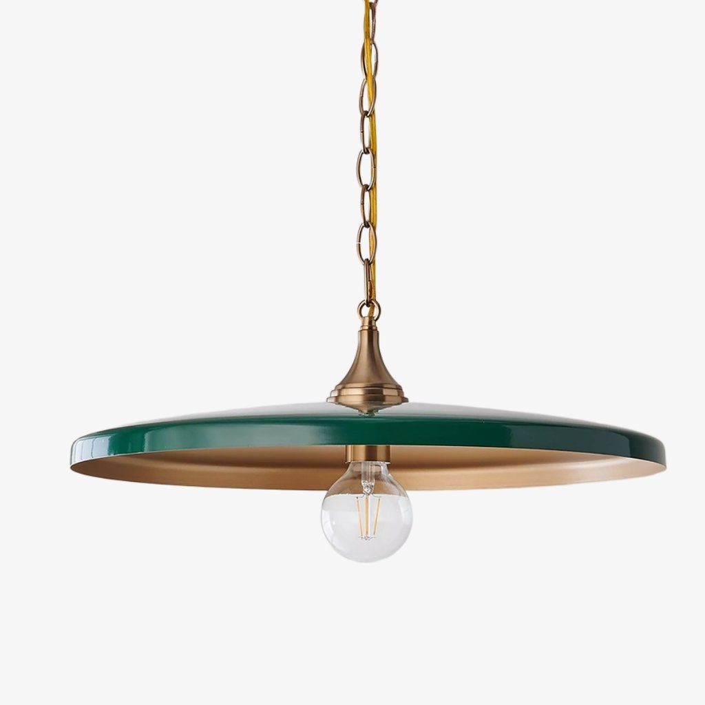 Adley Mid-Century Brass Disc Pendant Light
