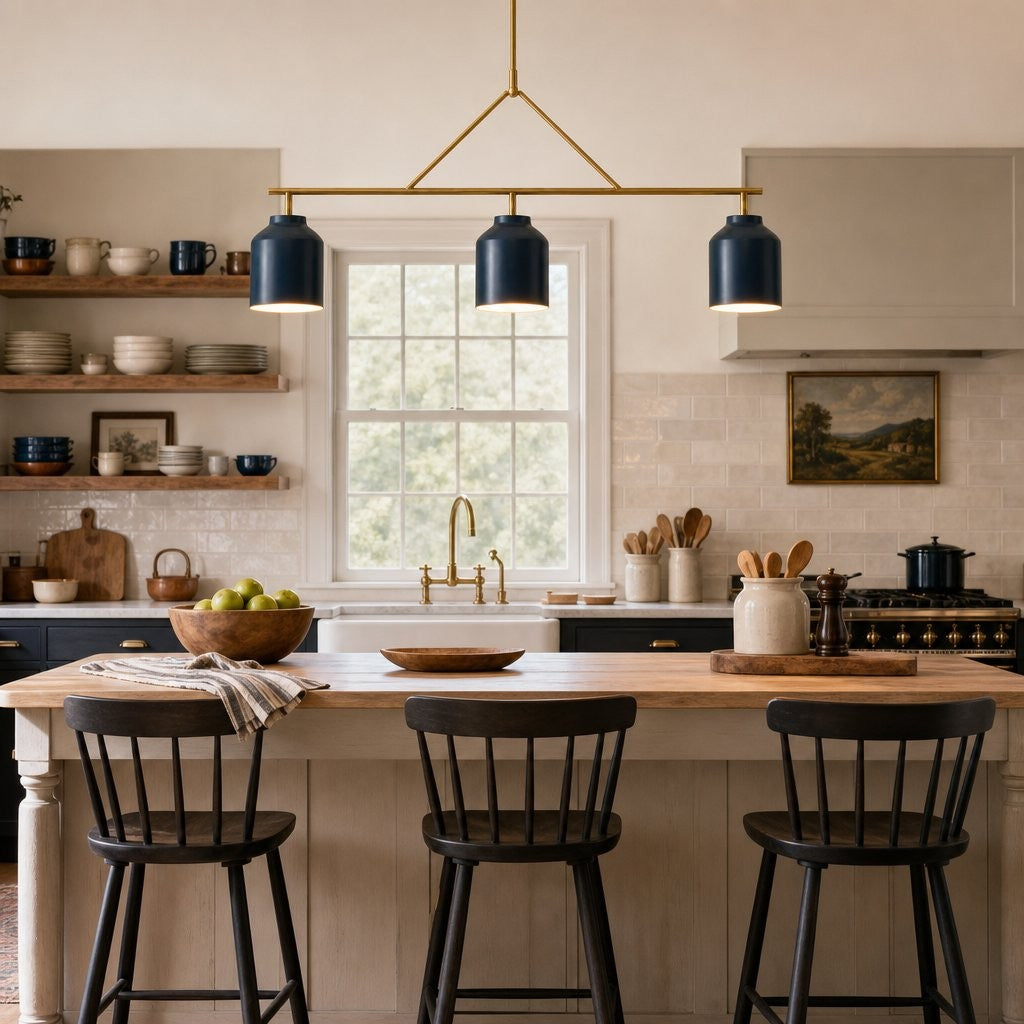 Drilon Elegant Brass Cylinder Shade 3-Light Chandelier