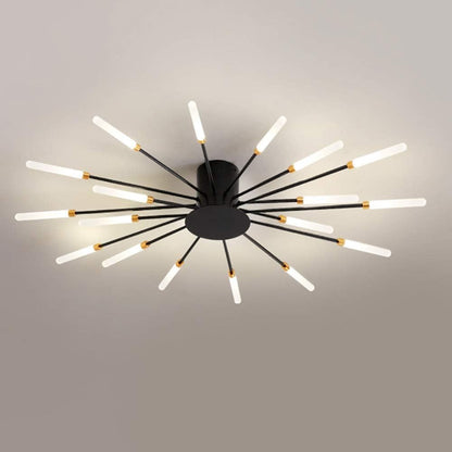 Pranika Modern Sputnik LED Fireworks Semi Flush Mount Ceiling Light